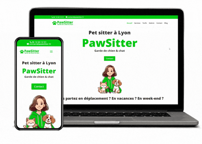 Projet PawSitter Site internet de PawSitter en version desktop et mobile